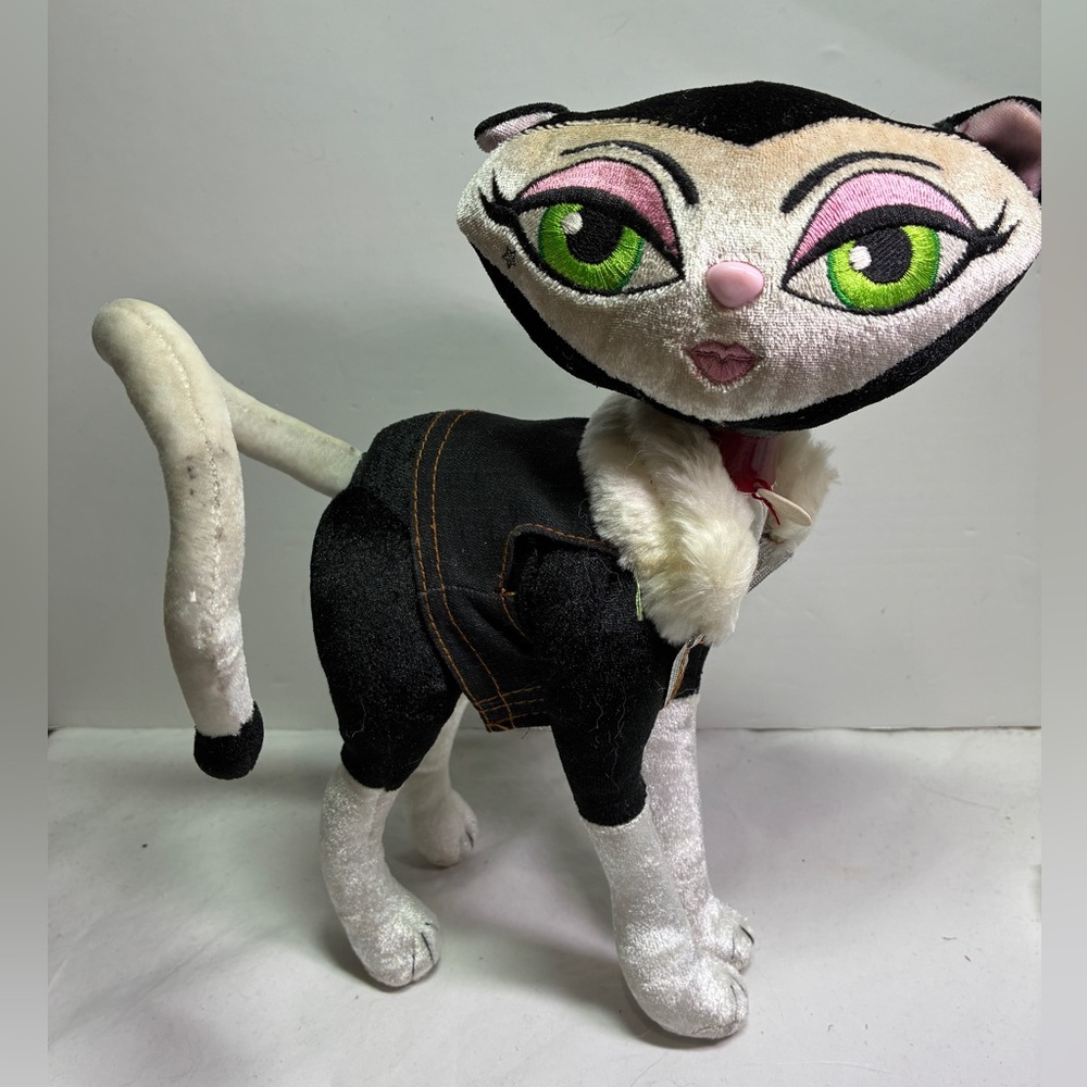 2004 Bratz Dolls Petz Black & White Cat JOLIE Posable Soft Plush Teddy Stuffed